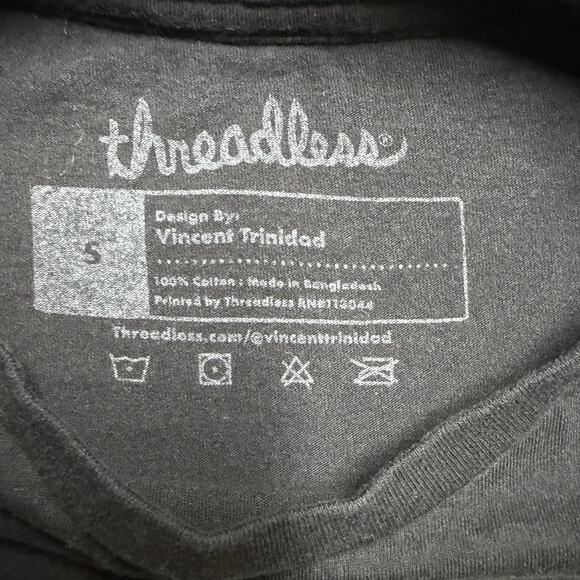 Threadless Japanese Cat Ninja T-Shirt Adult Small Black Vincent Trinidad Samurai - Picture 2 of 5